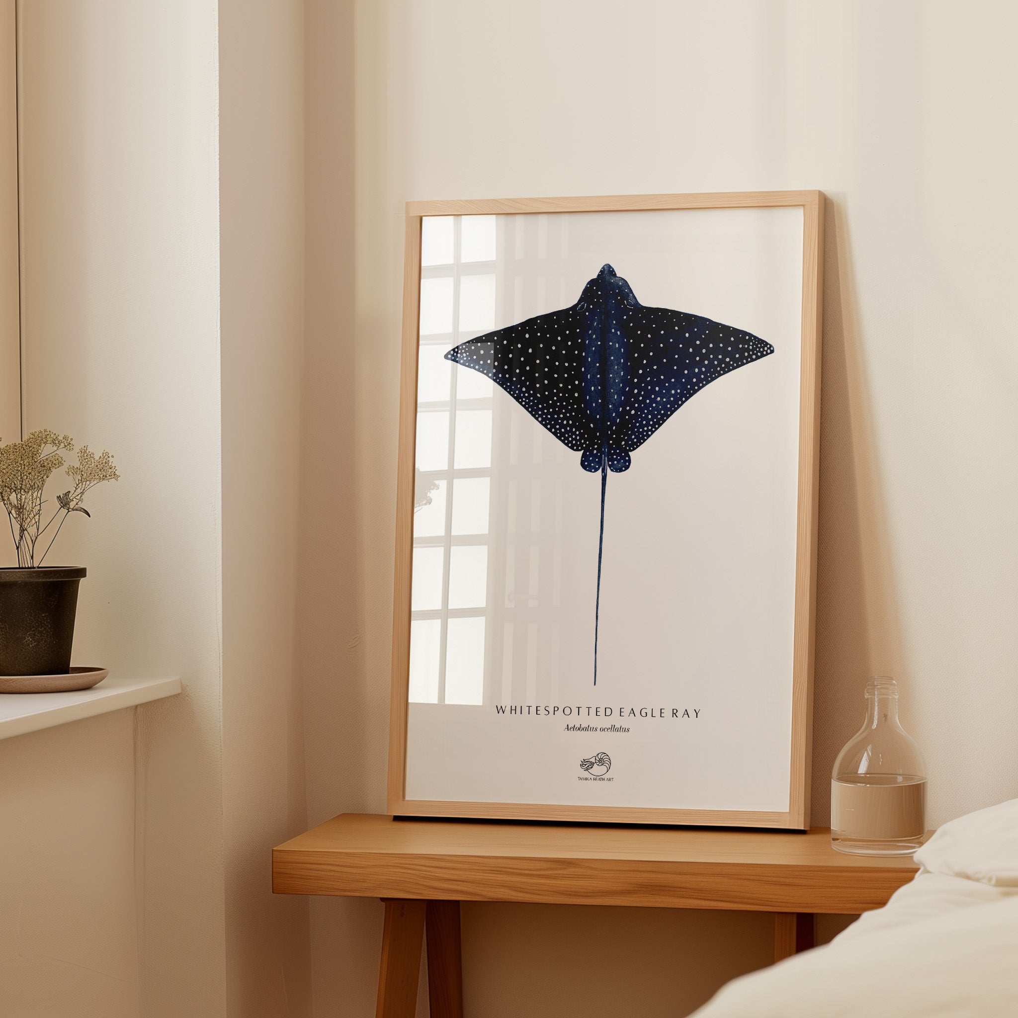 Whitespotted Eagle Ray Art Print