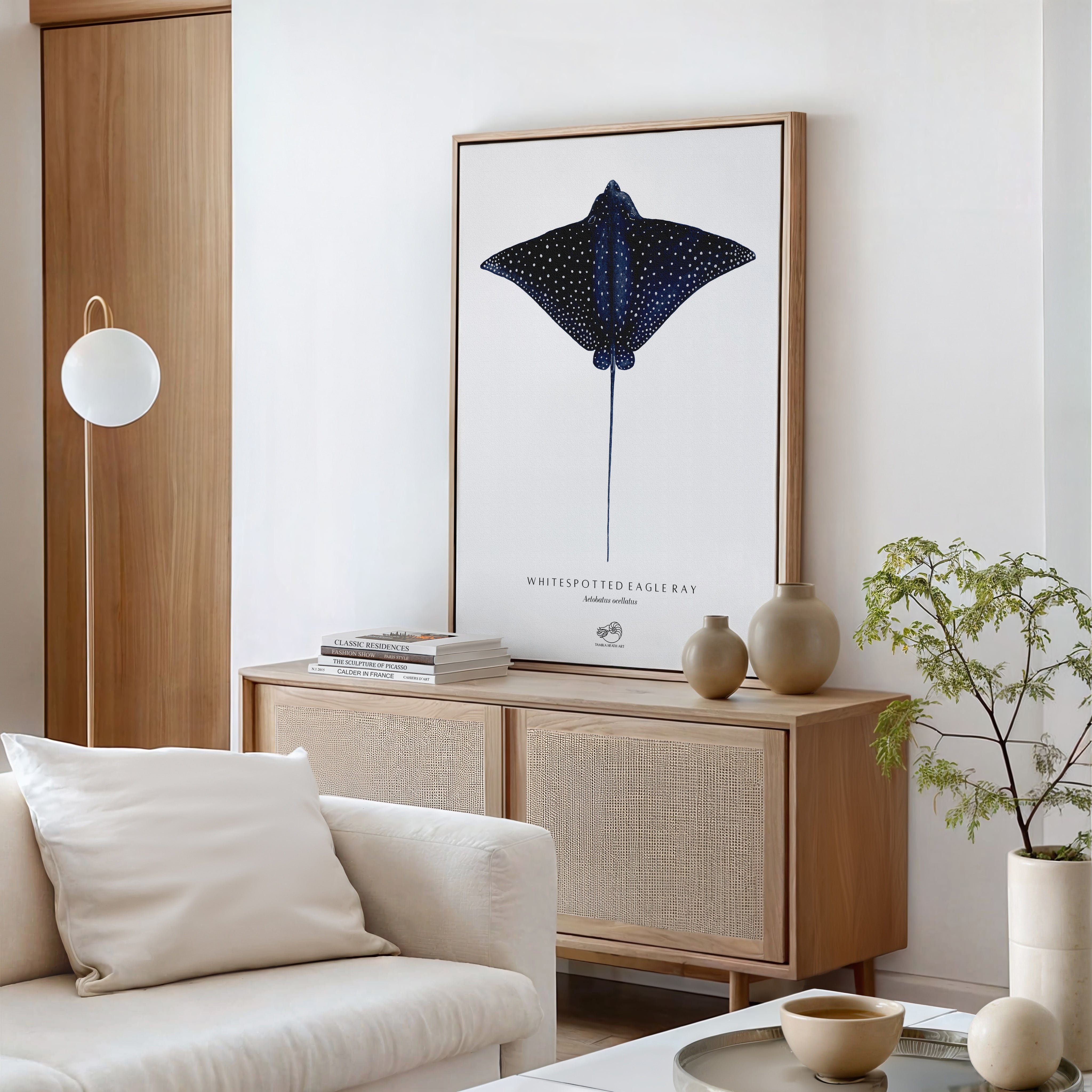 Whitespotted Eagle Ray Canvas Print